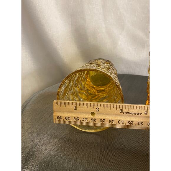 MCM TWO Anchor Hocking Lido Milano Amber Gold 12 oz 5.50 inch Drink Glasses VGUC - Picture 12 of 14